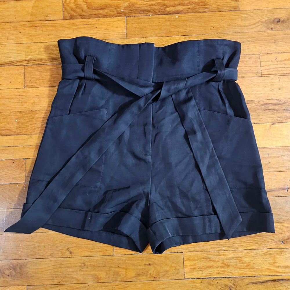 IRO Black Paperbag Shorts High Waist US 6